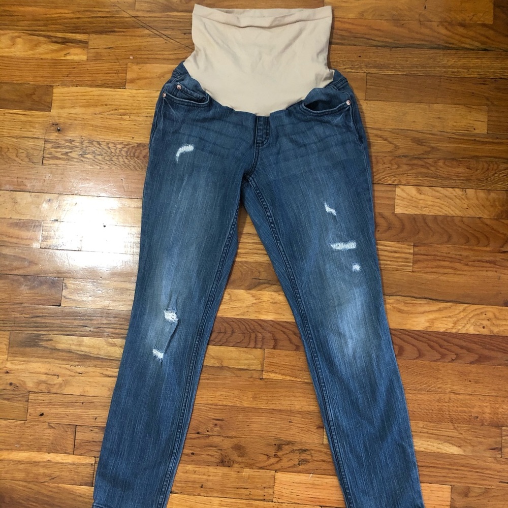 Motherhood Maternity Semi-distressed denim pants